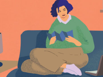 Illustration of a girl reading