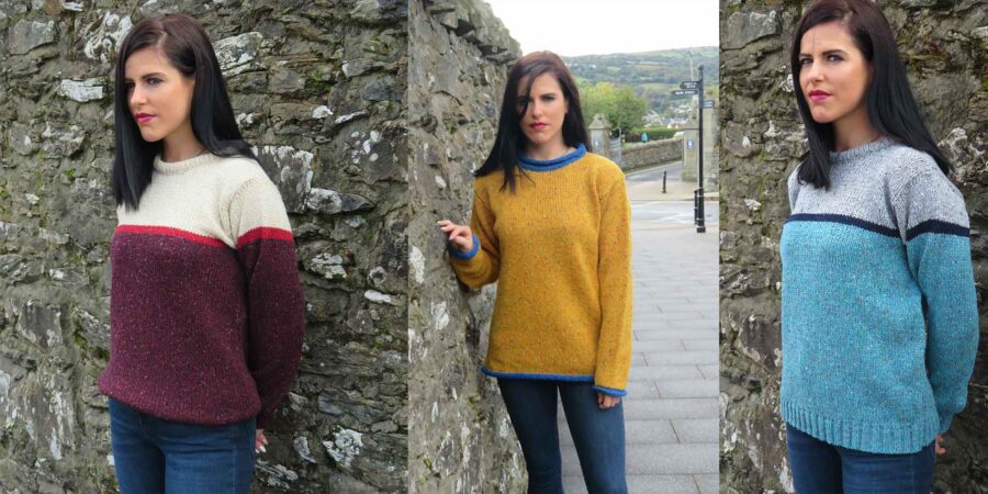 Geansaithe cniotáilte te teolaí uaidh Donegal Knitwear