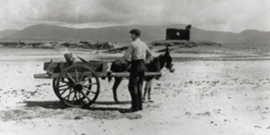 Seanghriangraf d'fhear agus carr asail uaidh Kerry Images